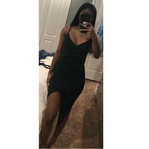 Emerald Wrap Dress PRETTYLITTLETHING